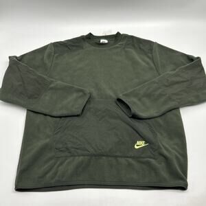 NIKE Men Fleece Sweatshirt Winter Sequoia Light Lemon Twist Size M DD4854-355